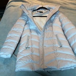 Kenneth Coal Faux fur hooded puffer coat.